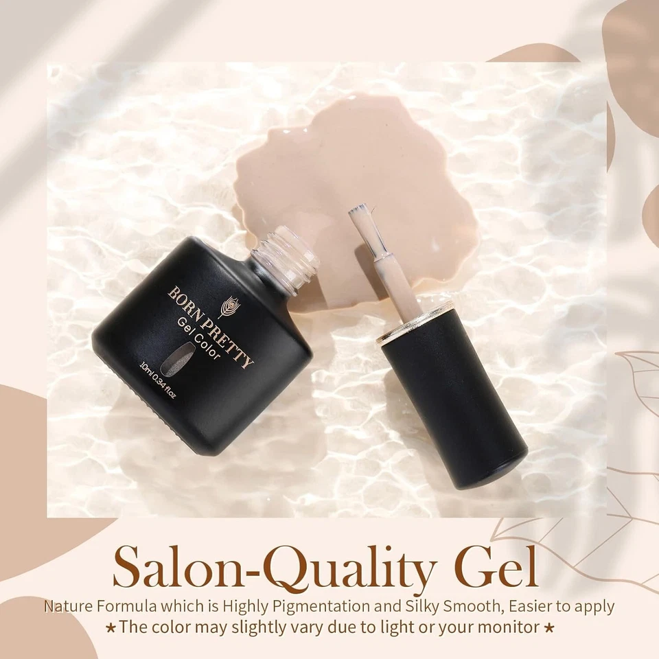 Esmalte de uñas en gel Born Pretty Nude tono de piel gel uñas neutro remojo UV LED uñas Foto 3 de 4