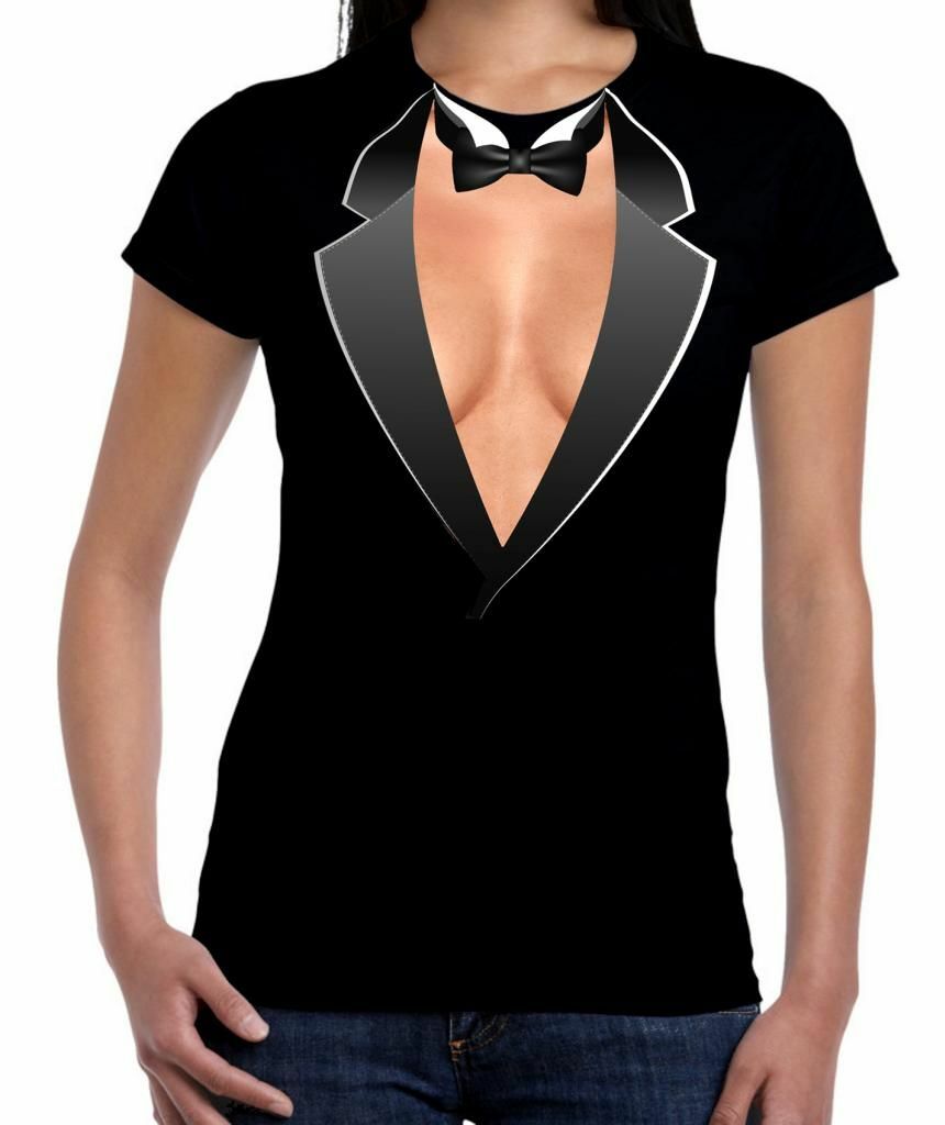 TUXEDO CLEAVAGE WOMEN'S FANCY DRESS T-SHIRT - Hen Do Party Funny (Large, Black) | eBay TUXEDO CLEAVAGE WOMEN'S FANCY DRESS T-SHIRT - Hen Do Party Funny (Large, Black) | eBay