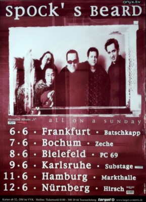 SPOCK'S BEARD - 2001 - Plakat - In Concert - All on on a Sunday Tour - Poster