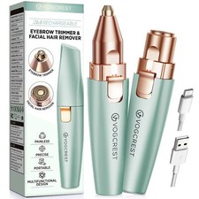 Eyebrow Facial Trimmer 2 in1 Rechargeable Facial Hair Removal and Eyebrow Sha...