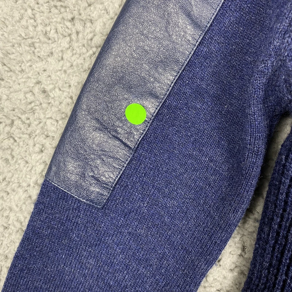 Brochu Walker Womens XS Leather Arm Detail Wool Cashmere Blend Open Knit Sweater Foto 4 de 4