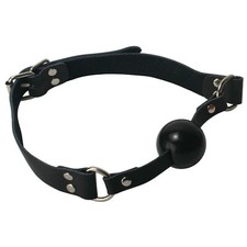 Leather Adjustable Buckle Silicone Mouth Oral Ball Gag Restraints Bondage BDSM