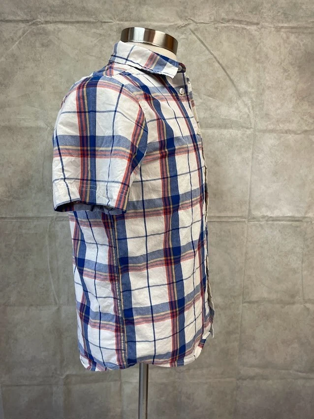 Wonder Nation Boys Button Front Shirt Check Husky L (10-12) - Image 4 of 4
