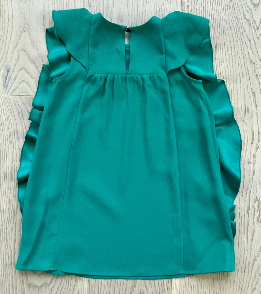KATE SPADE DRESS Girls HOLIDAY Green Ruffles Size: 4 EUC FREE SHIP - Image 2 of 4