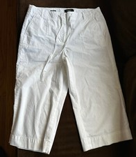 Talbots White Stretch Straight Leg Ankle Pants