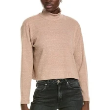 NWT Brown Velvet by Graham & Spencer “Alec” Brushed Rib Mock Neck Top Sz Small