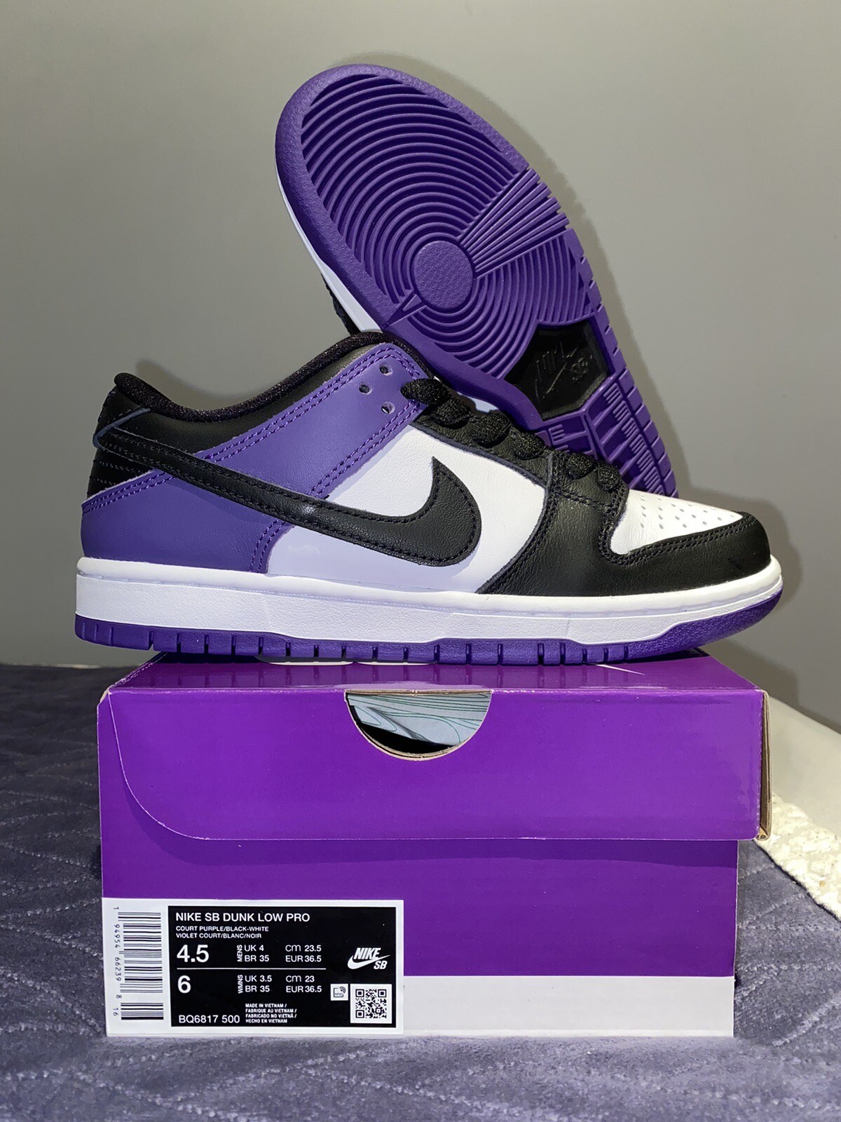 Nike SB Dunk Low Pro Court Purple (BQ6817 500) US Men’s Size 4.5/Women