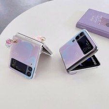 Cartoon Girl Butterfly Bracket Chain Phone Case For Samsung Galaxy Z Flip 3 5G
