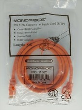 Flexboot Cat6 Ethernet Patch Cable Network RJ45 Stranded UTP 24AWG 5ft Orange