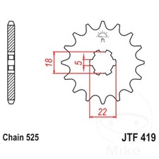 JT Front Sprocket 15 Tooth 525 Pitch JTF419.15 For Suzuki GT 250 B 1977