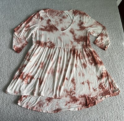 brown and white tie dye dress Sara Dress