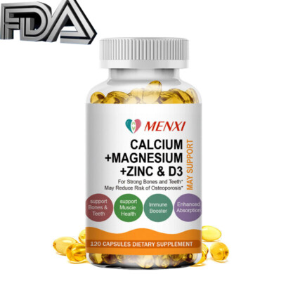 Zinc Calcium Magnesium & Vitamin D3 Complex Supplement 10-120 Vegetarian Caps US