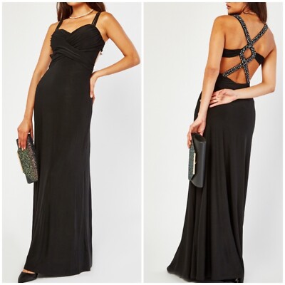 Stunning Black Evening Maxi Dress Size 10-12 Occasion wear Gown Floor Length | eBay Stunning Black Evening Maxi Dress Size 10-12 Occasion wear Gown Floor Length | eBay