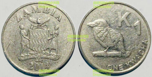 Zambia 1 Kwacha 2012-2017 Bird 24mm steel coin km209 - Picture 1 of 1