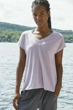 Women's Short Sleeve Tie Back V-Neck T-Shirt - All in Motion ~ Lilac ~ Small