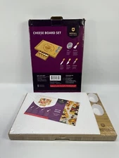 ROYAL CRAFT WOOD Bamboo Charcuterie Boards - Cheese Board Set with 2 Sauce Bowls