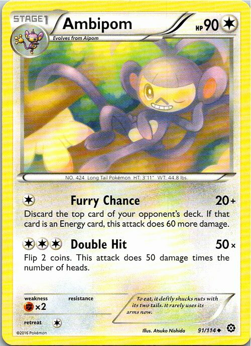 Ambipom 91/114 Uncommon Regular Pokemon Steam Siege Mint