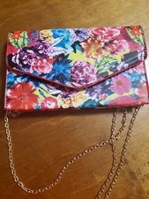 Steve Madden Floral Clutch Purse Cross Body Shoulder Chain Strap New in Box