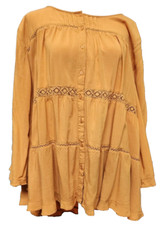 Melissa Paige Peasant Blouse Plus Size 2X Mustard Color
