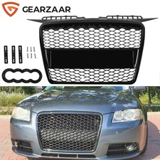 FOR AUDI A3 8P 8PA 03-08 RS3 STYLE GLOSS HONEYCOMB RADIATOR BUMPER GRILLE GRILL