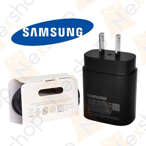 Original Samsung Galaxy A73 A72 A54 A53 A52 A34 Super Fast 25W Charger & Cable - Picture 1 of 3