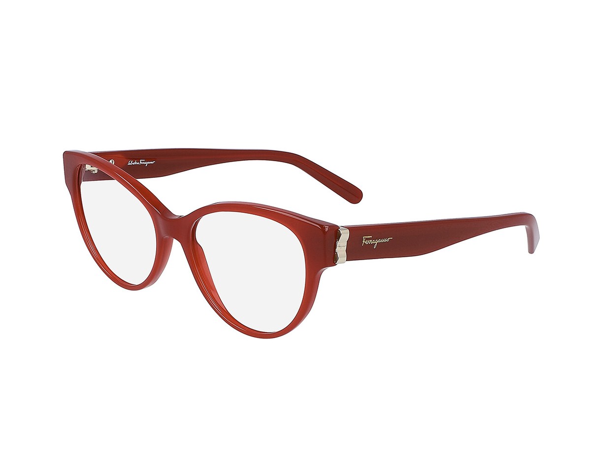 Brand New Ferragamo Eyeglasses SF2863 42908 653 Red Cat Eye Woman