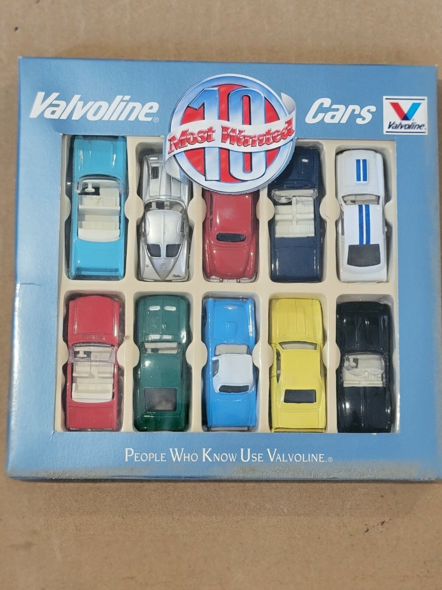 NEW Vintage Valvoline Most-Wanted 10-Car Sports Cars Set 1:64