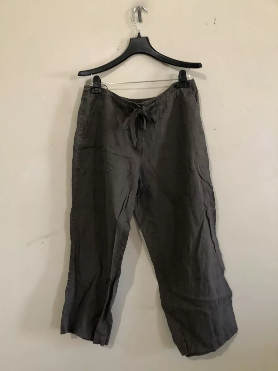 Eileen Fisher Size S Brown Tie Waist Pant Women Stylish Cut Modern