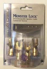 Monster Lock Gold Spade Speaker Cable Size M z2 bi-wire biwire Z Medium Straight