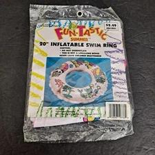 Vintage 90s Funtastic Summer Inflatables 20" Swim Ring Retro 1995 NEW Pool Float