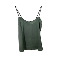 P.J. Salvage Womens Green Satin Camisole PJ Sleep Top L Polyester