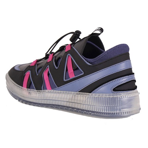 SZ 43 US 10 NEW $500 ROBERTO CAVALLI Men Black Blue Pink MODERN Low Top SNEAKERS - Picture 6 of 12