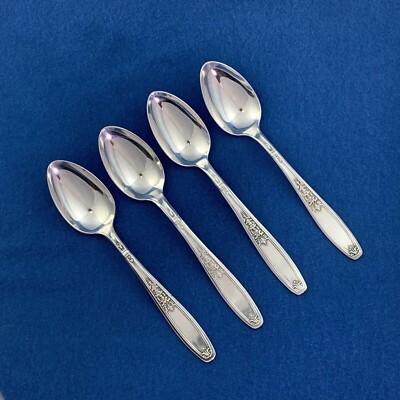 Ambassador Pattern by 1847 Rogers Silverplate   Set of 4 Teaspoons 1910's