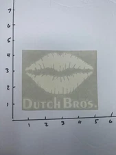 Dutch Bros Coffee Sticker OG Old School Rare HTF White Kiss Vinyl Lips