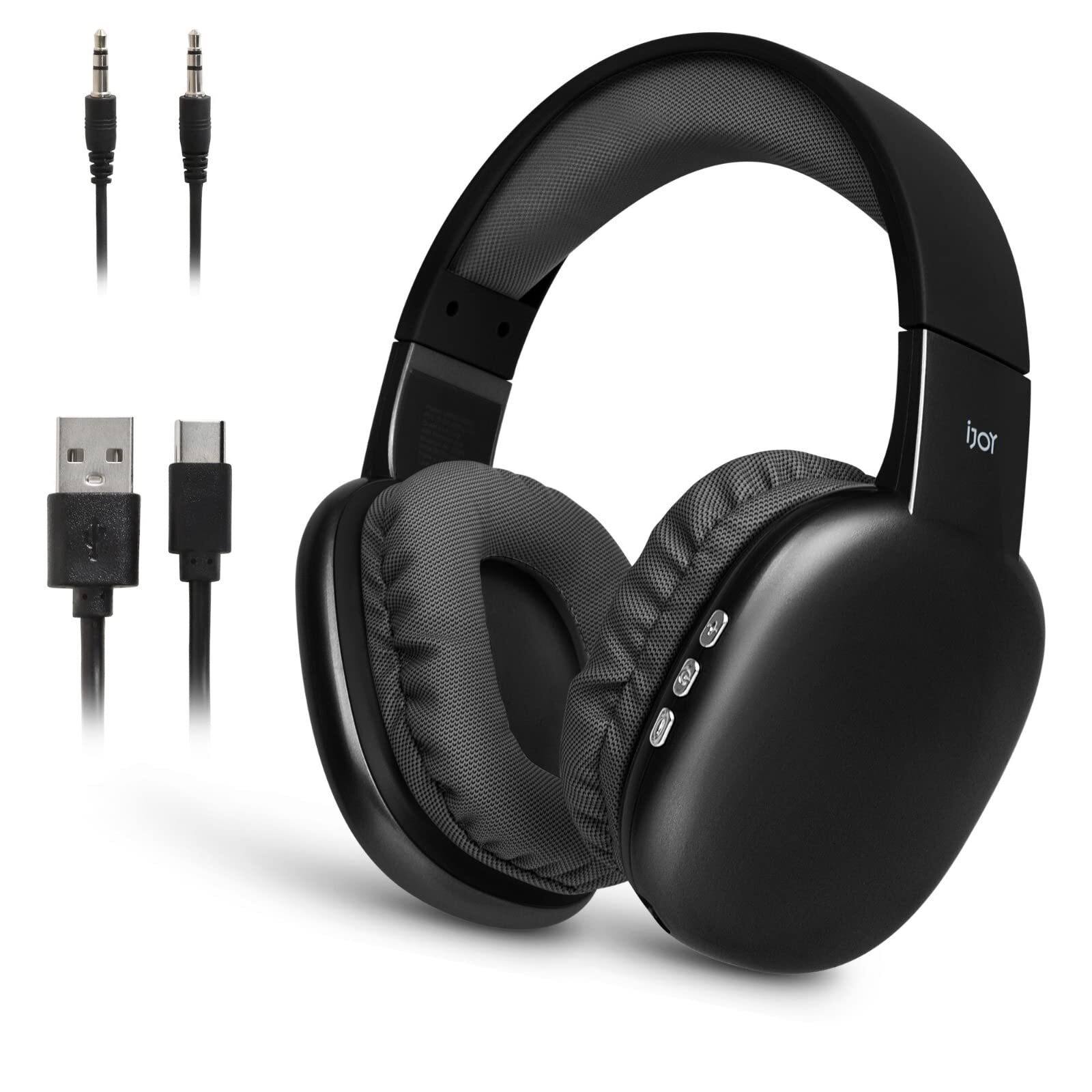 Wireless Over-Ear Headphones with Mic Rechargeable Bluetooth Deep Bass Noise Cancelling  
