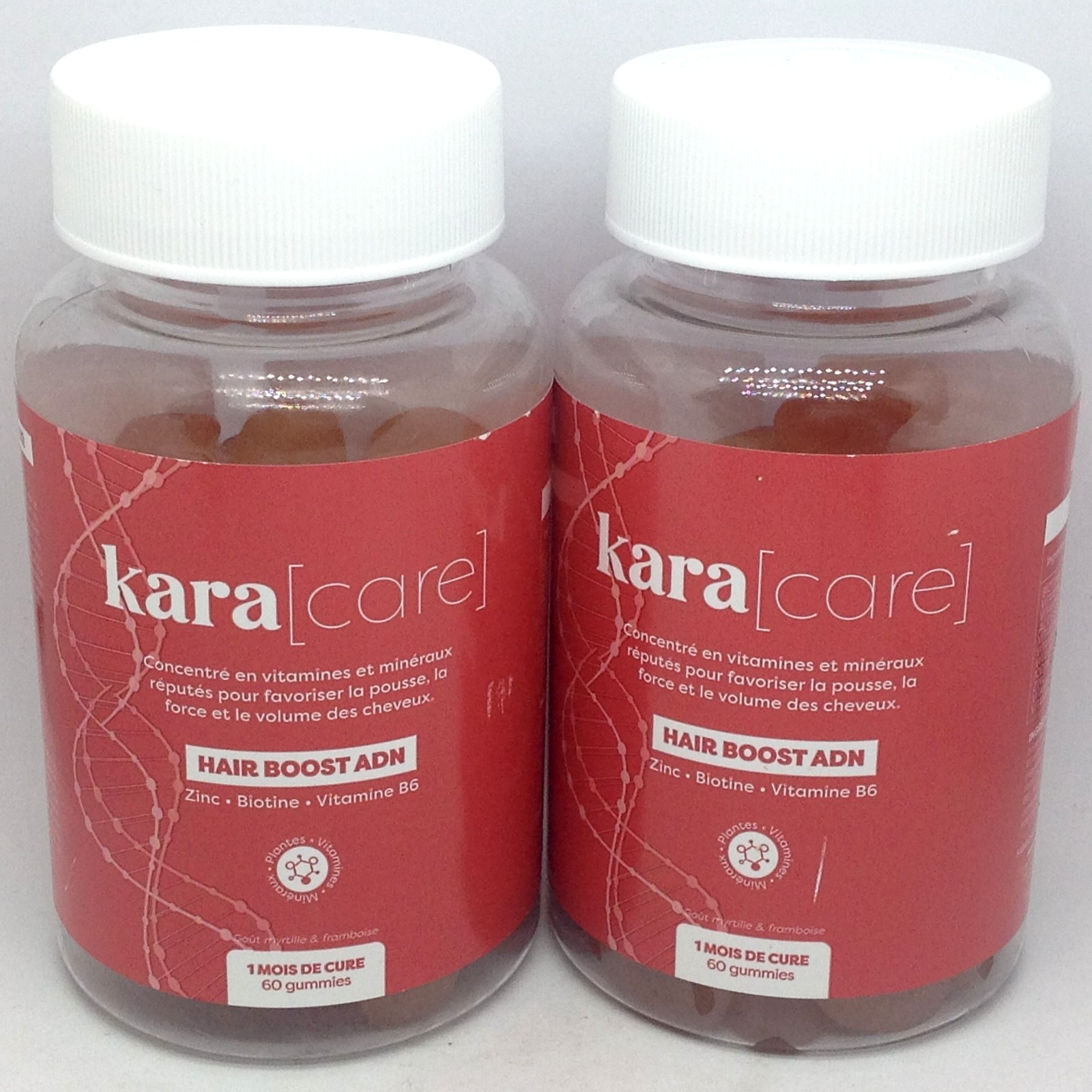KARA HAIR BOOST ADN 2 X 60 GUMMIES 04/2027 - cheveux pousse force et volume