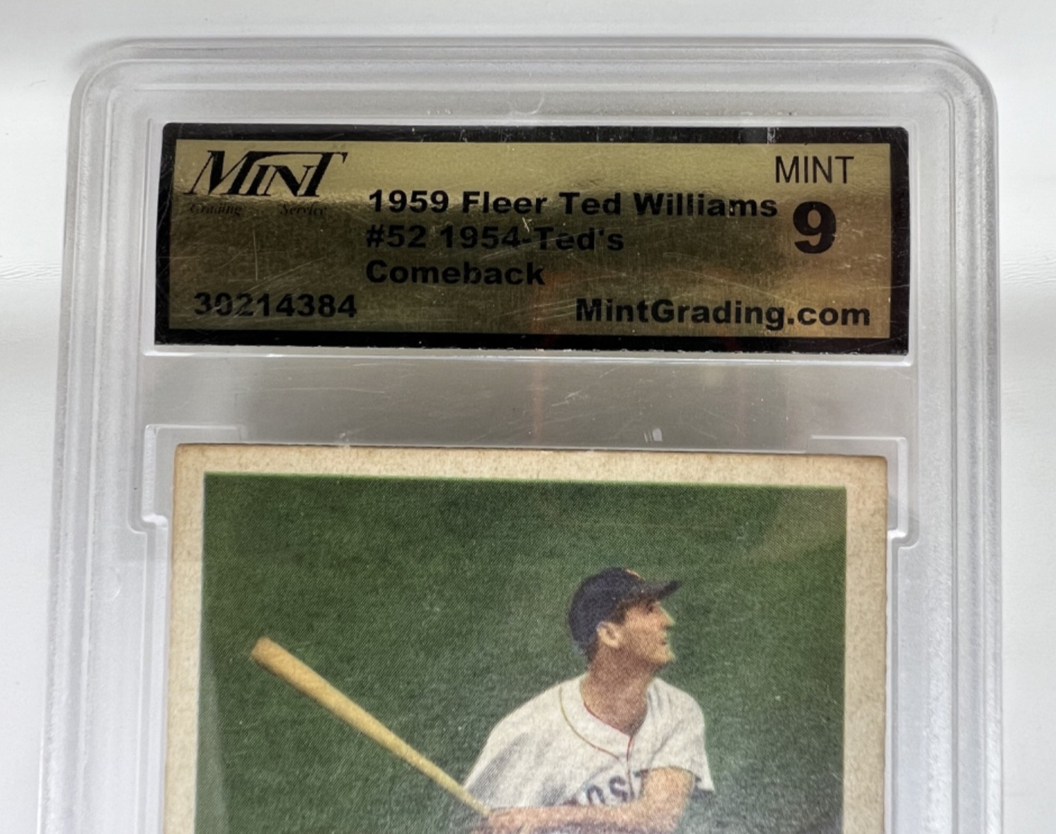 1959 Fleer Ted Williams Set Break # 52 1954 Ted's Comeback Mint 9 Graded PSA view 4