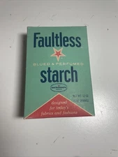 Vintage Faultless Starch 12oz Blued and Perfume Dry Powder 1970s Unopened