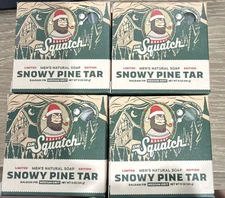 LOT 4 Dr Squatch Christmas Limited Edition Snowy Pine Tar Natural Soap 5 oz Bars