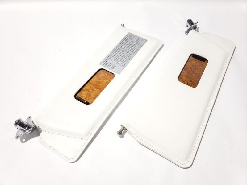1994 Rolls Royce Silver Spur iii OEM Pair Sun Visor White Leather 