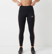 Adidas Big Girl's High Waist Black Leggings With Side Pocket Size 16 NWT