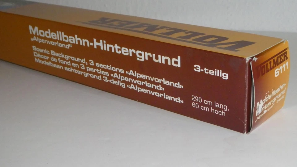 Vollmer 6111 Modellbahn-Hintergrund 'Alpenvorland', 290 x 60, 3-tlg. OVP - Bild 4 von 4