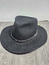 Scala Classico Men's Crushable Outback Eool Felt Hat Black Large