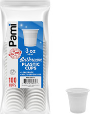 Plastic Bathroom Cups, 3Oz [Pack of 100]- Disposable Mini Mouthwash Cups- Food-S