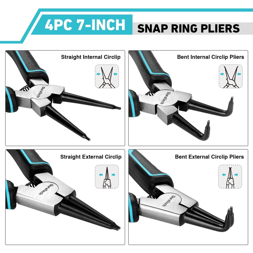 LIBRATON Snap Ring Pliers Set, 7-Inch Heavy Duty Internal/External