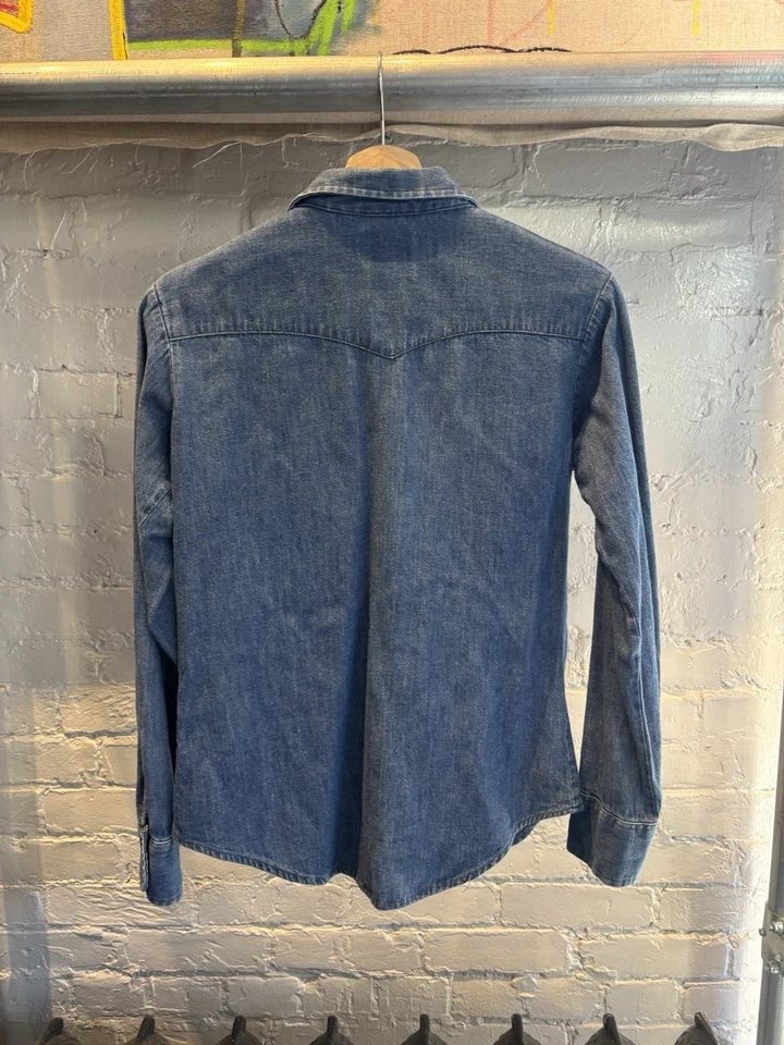 Camisa Vaquera LEVIS Vintage Años 70 Talla Mediana Usada Rara Naranja Pestaña Hecha en Lata Foto 4 de 4