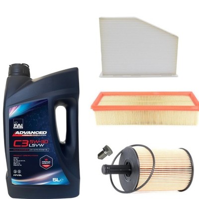 5L 5W30 OIL & THREE FILTERS SERVICE KIT FITS VW SCIROCCO 2.0 TFSI 2008-09