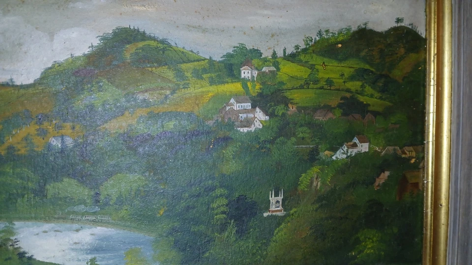 Antique Plein Air Oil Painting Bristol New Hampshire C.1850 NR - Image 4 of 4