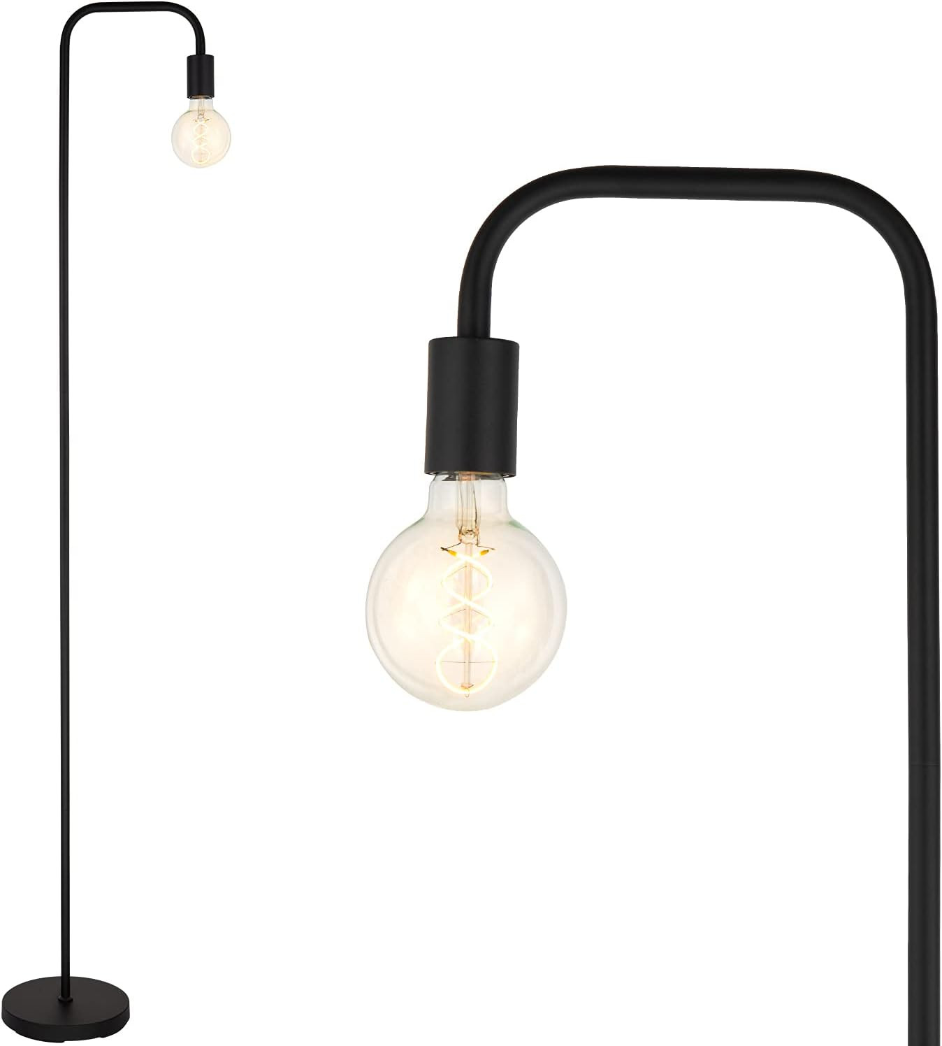Piantana in Metallo Minimal Retro con Pedale - Attacco E27 Nero