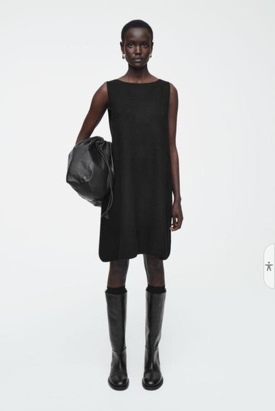 Women COS Dress Black Wool 40